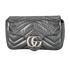 GG Marmont Super Mini, &pound;650, Handbags, Grey, Leather, Front view